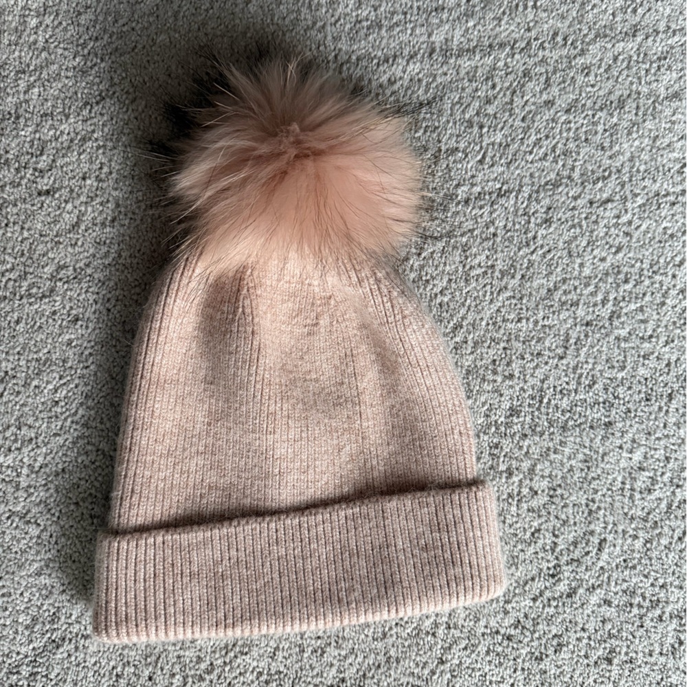 Cozy Pink Knit Beanie with Pom Pom